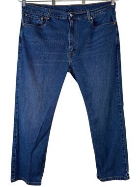 Levi's 505 Regular Fit Straight Leg Medium Wash Denim Jeans Men's 40W x 30L Flaw